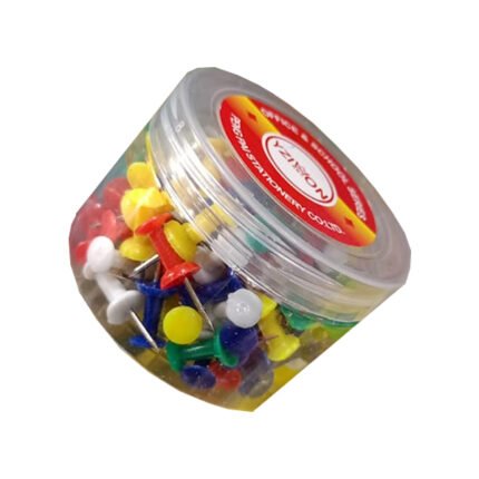 دبوس مكتب ملون برطمان 100 قطعة