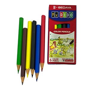 دستة 24 علبة الوان خشب 6 لون قصير ماي ديدو